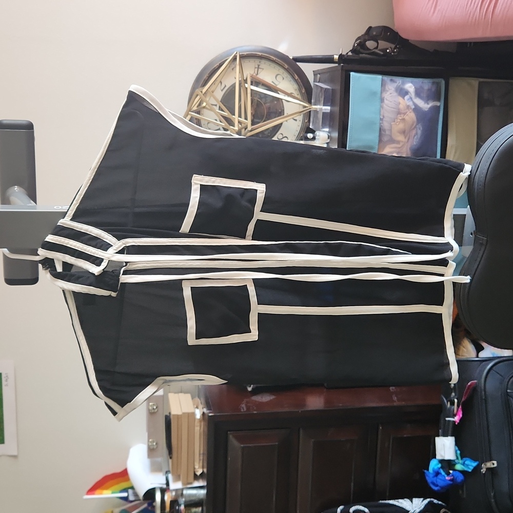 Black and White Baluoke Tuxedo Style Top